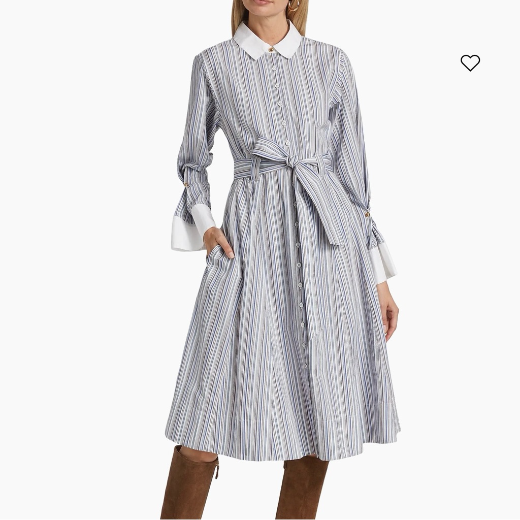 Derek Lam 10 Crosby Seine Blue Multi Midi Dress